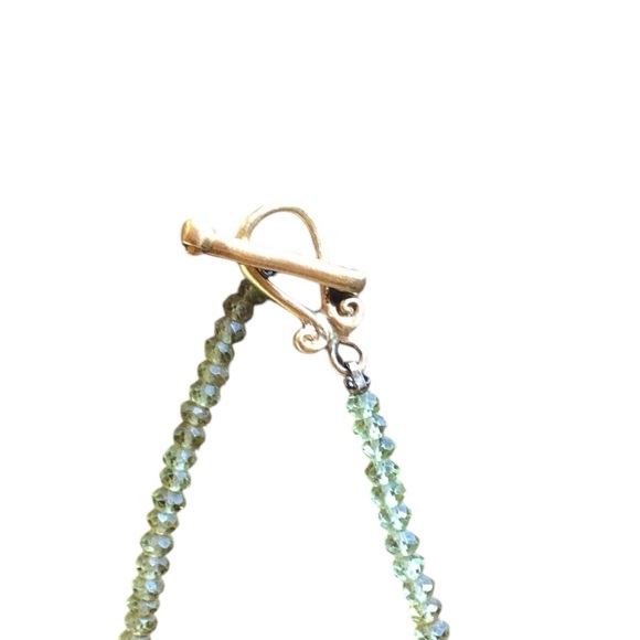 22 K Gold and Peridot necklace with Citrine Briolettes - Picture 10 of 12